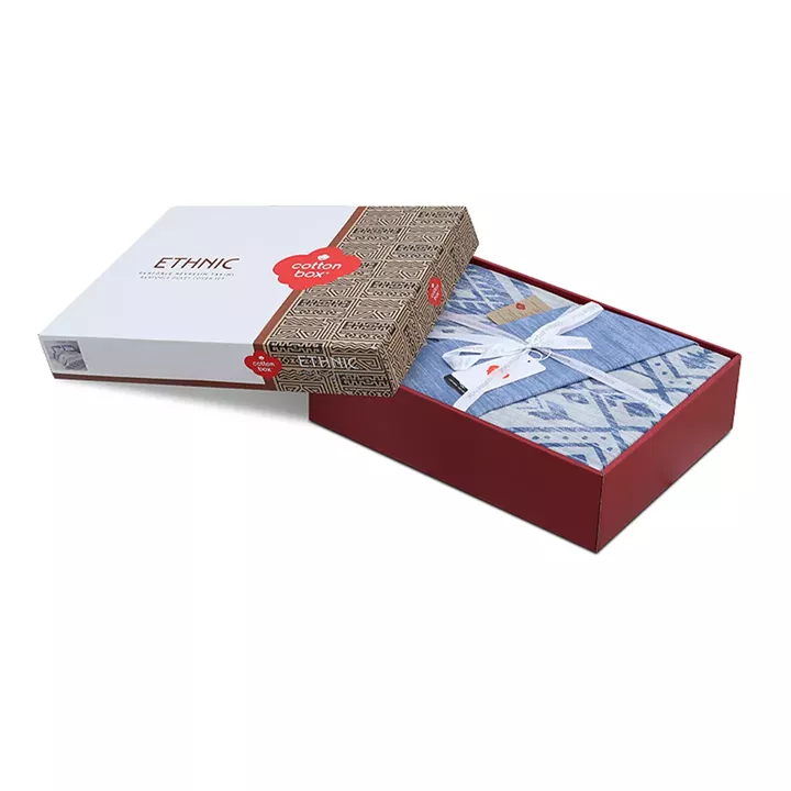 Σετ παπλωματοθήκη Cleo Cotton Box 4 τμχ Διπλή (200x220) χρώμα μπλε