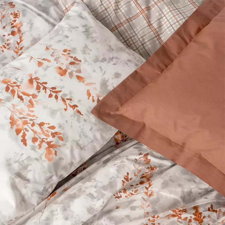 Σετ παπλωματοθήκη Lamina Cotton Box 4 τμχ Διπλή (200x220) χρώμα cinnamon