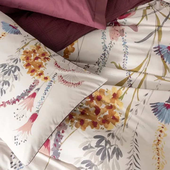 Σετ παπλωματοθήκη Flos Cotton Box 4 τμχ Διπλή (200x220) χρώμα μπορντώ