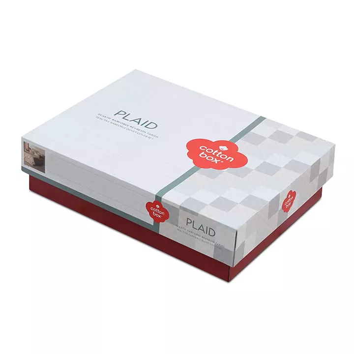 Σετ παπλωματοθήκη Plaid Cotton Box 4 τμχ Διπλή (200x220) χρώμα mink
