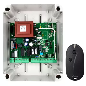 SEAV LRS 2212 πίνακας ελέγχου 230V για ανοιγόμενη γκαραζόπορτα με 1 τηλεχειριστήριο RS2N, ενσωματωμένος δέκτης, επιβράδυνση, πεζός