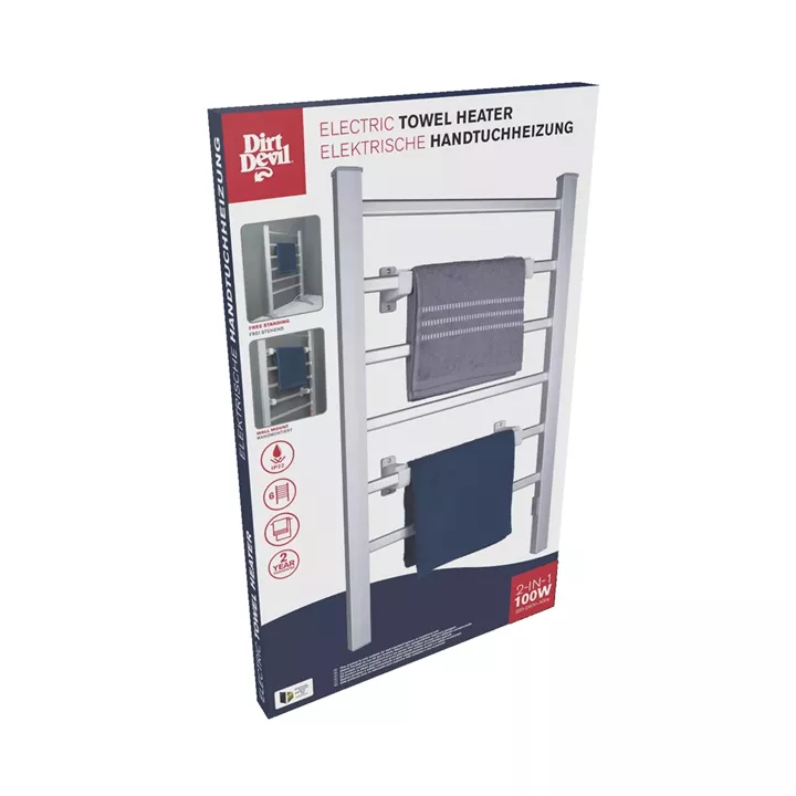 Ηλεκτρική Κρεμάστρα Πετσετών 2-Σε-1 6 Θέσεων Με Τηλεχειριστήριο Λευκό 100W DIRT DEVIL