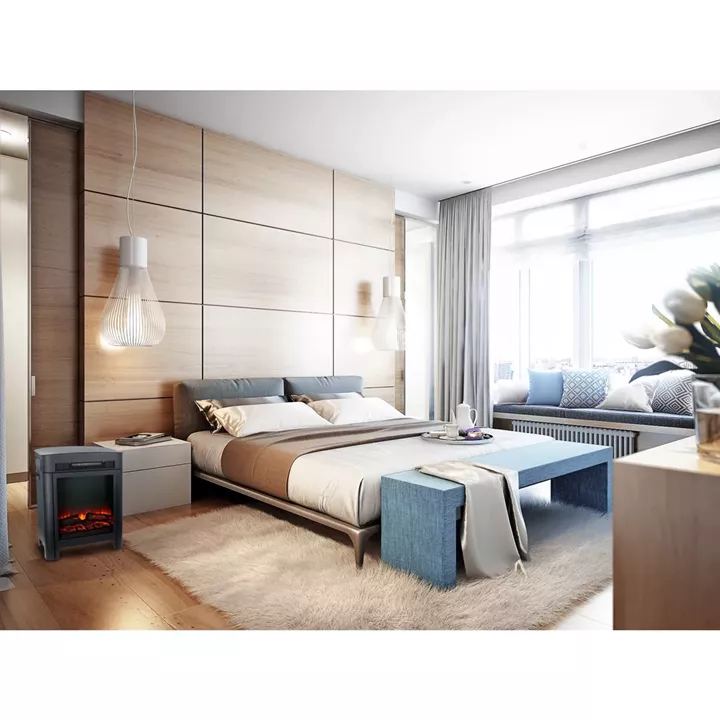 Ηλεκτρικό Τζάκι Επιδαπέδιο LED 1800/2000W Μαύρο 41x26x59cm ALPINA