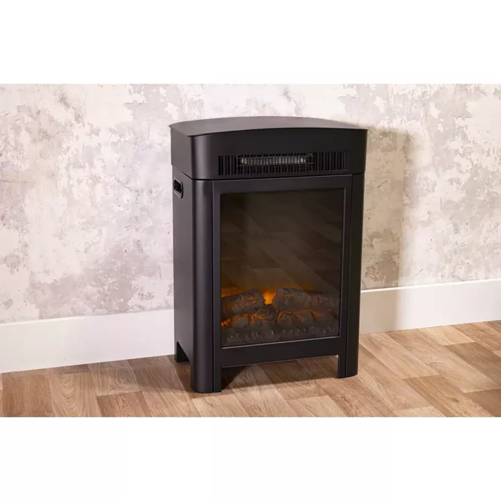 Ηλεκτρικό Τζάκι Επιδαπέδιο LED 1800/2000W Μαύρο 41x26x59cm ALPINA