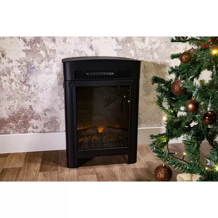 Ηλεκτρικό Τζάκι Επιδαπέδιο LED 1800/2000W Μαύρο 41x26x59cm ALPINA