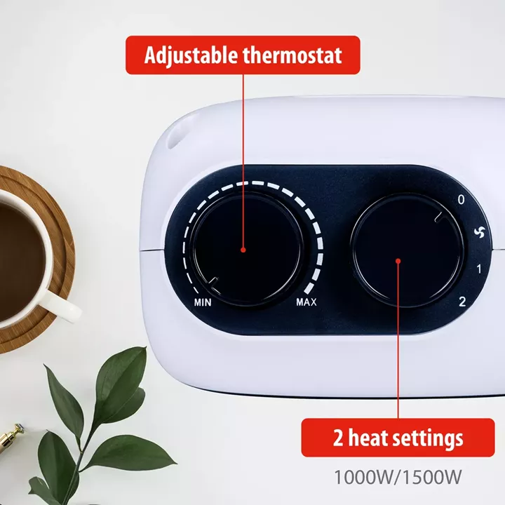 Φορητό Αερόθερμο 2-Σε-1 1500W Λευκό/Μαύρο 16x10x22cm ALPINA