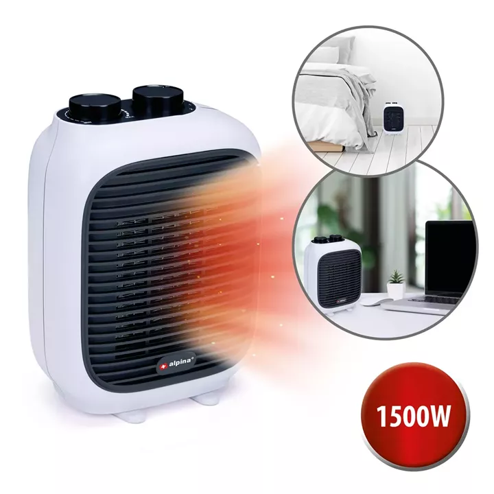 Φορητό Αερόθερμο 2-Σε-1 1500W Λευκό/Μαύρο 16x10x22cm ALPINA