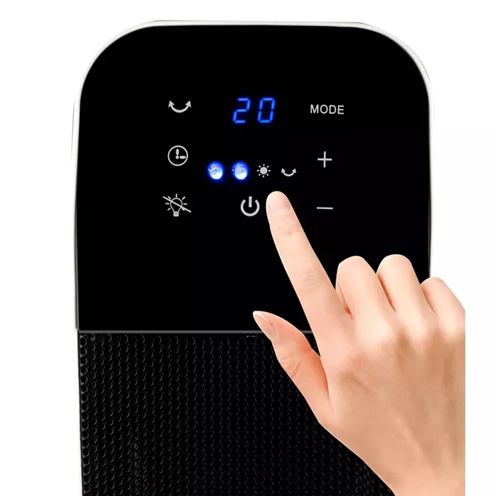 Αερόθερμο Δαπέδου Πύργος Φορητό Με Τηλεχειριστήριο Λευκό/Μαύρο 2000W ALPINA