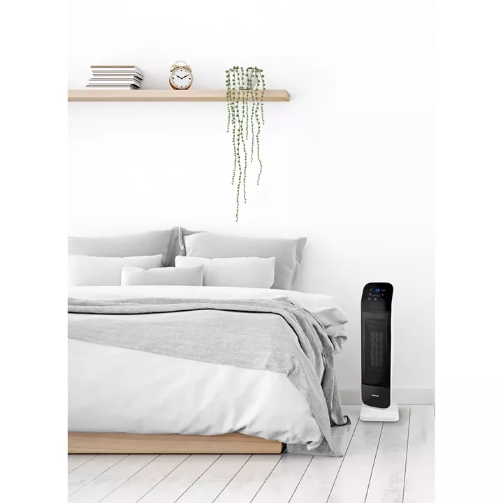 Αερόθερμο Δαπέδου Πύργος Φορητό Με Τηλεχειριστήριο Λευκό/Μαύρο 2000W ALPINA