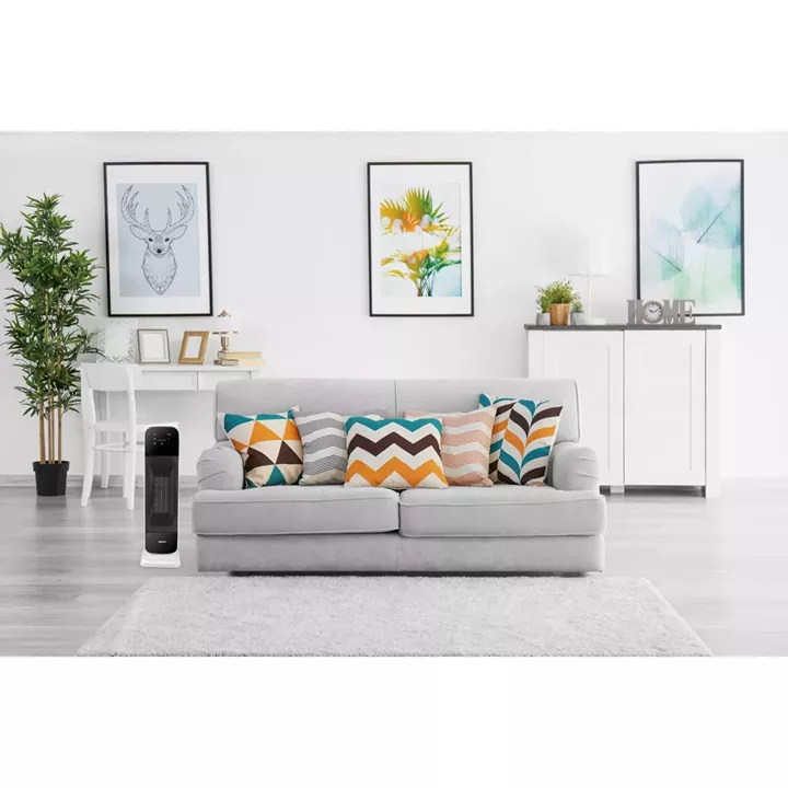 Αερόθερμο Δαπέδου Πύργος Φορητό Με Τηλεχειριστήριο Λευκό/Μαύρο 2000W ALPINA