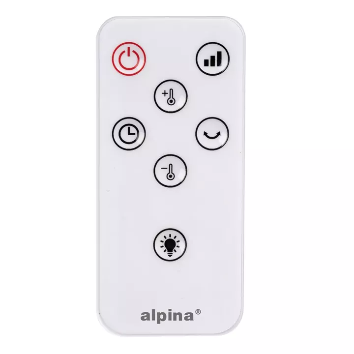 Αερόθερμο Δαπέδου Πύργος Φορητό Με Τηλεχειριστήριο Λευκό/Μαύρο 2000W ALPINA