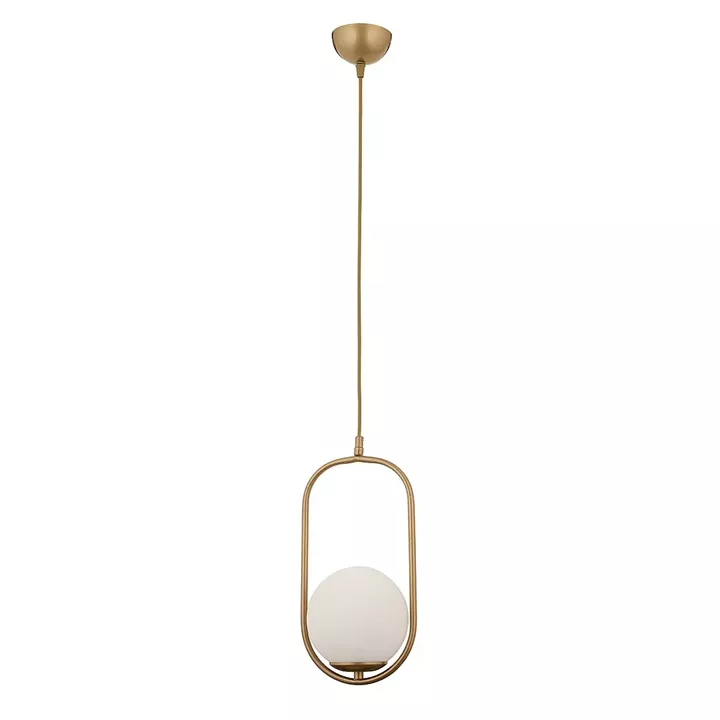 Φωτιστικό Κρεμαστό ArteLibre LORN Αντικέ/Λευκό Μέταλλο/Γυαλί 17x100cm