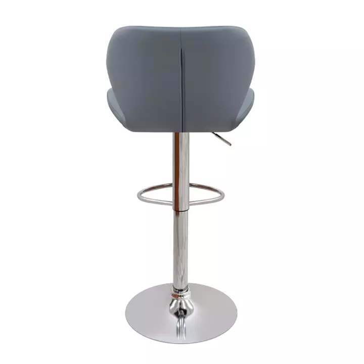 Σκαμπό μπαρ Dolores Megapap με ρυθμιζόμενο ύψος PU γκρι - βάση χρωμίου 45,5x38x89/109εκ.