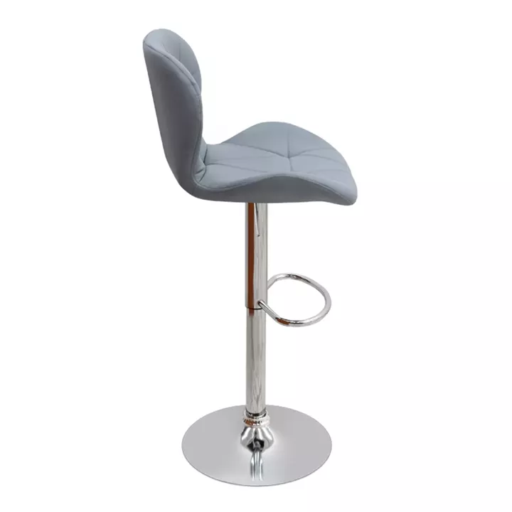 Σκαμπό μπαρ Dolores Megapap με ρυθμιζόμενο ύψος PU γκρι - βάση χρωμίου 45,5x38x89/109εκ.