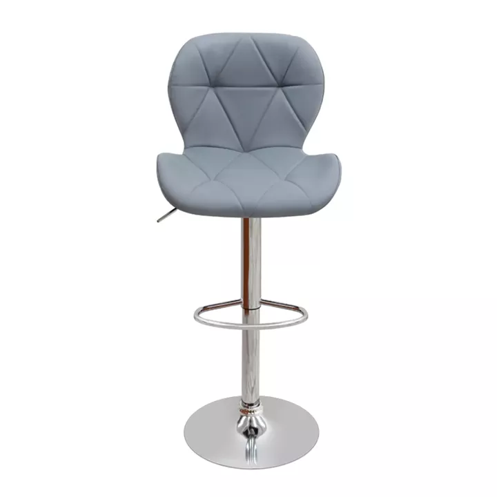 Σκαμπό μπαρ Dolores Megapap με ρυθμιζόμενο ύψος PU γκρι - βάση χρωμίου 45,5x38x89/109εκ.