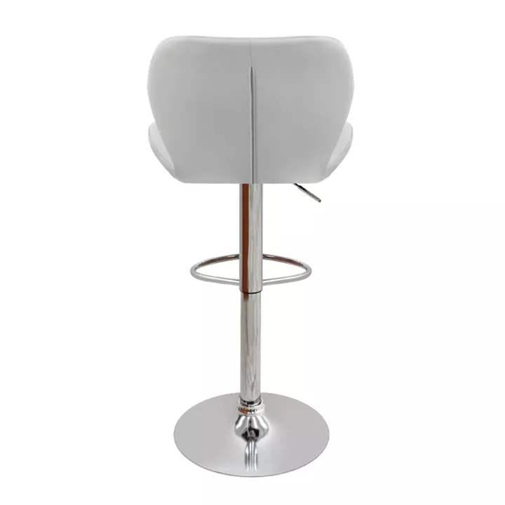 Σκαμπό μπαρ Dolores Megapap με ρυθμιζόμενο ύψος PU λευκό - βάση χρωμίου 45,5x38x89/109εκ.