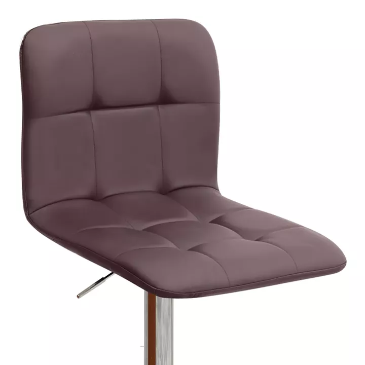 Σκαμπό μπαρ Carmelo Megapap με ρυθμιζόμενο ύψος PU καφέ - βάση χρωμίου 45x42x90/113εκ.