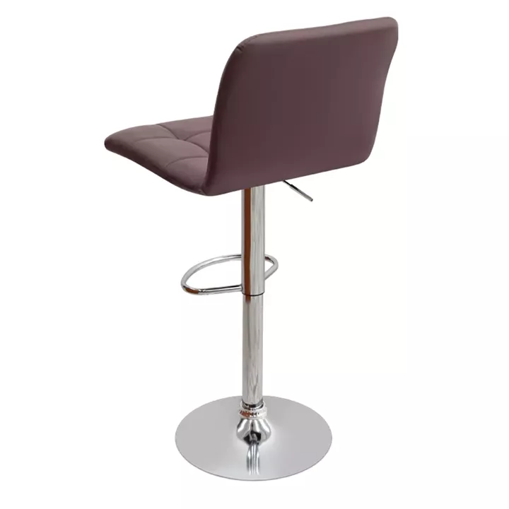 Σκαμπό μπαρ Carmelo Megapap με ρυθμιζόμενο ύψος PU καφέ - βάση χρωμίου 45x42x90/113εκ.