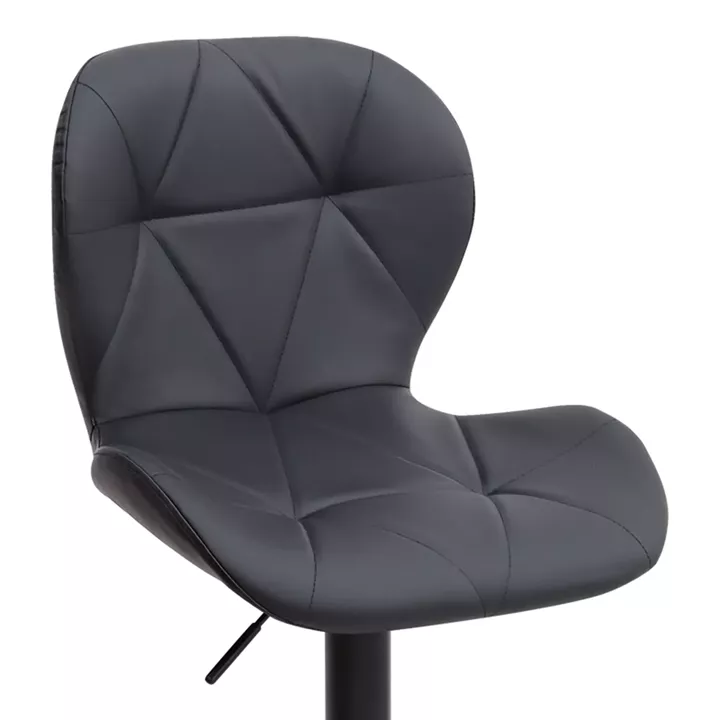 Σκαμπό μπαρ Dolores Megapap με ρυθμιζόμενο ύψος PU μαύρο - βάση μαύρο ματ 45,5x38x89/109εκ.