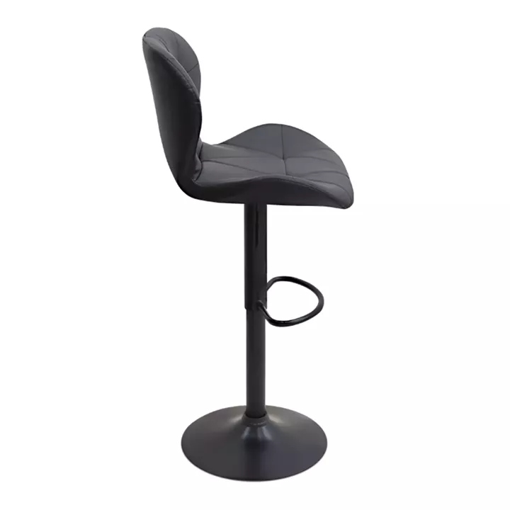 Σκαμπό μπαρ Dolores Megapap με ρυθμιζόμενο ύψος PU μαύρο - βάση μαύρο ματ 45,5x38x89/109εκ.