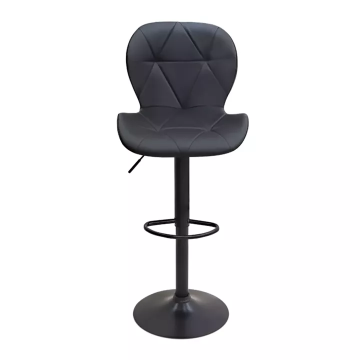 Σκαμπό μπαρ Dolores Megapap με ρυθμιζόμενο ύψος PU μαύρο - βάση μαύρο ματ 45,5x38x89/109εκ.