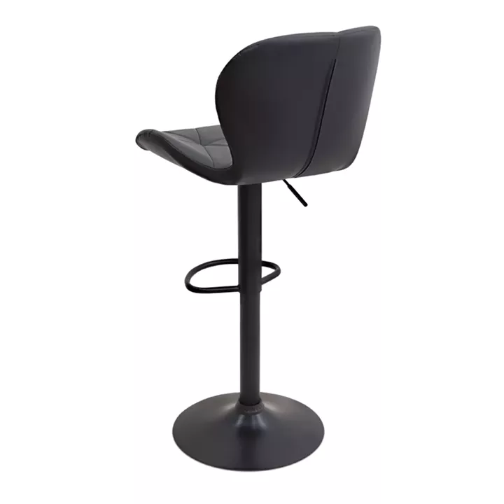 Σκαμπό μπαρ Dolores Megapap με ρυθμιζόμενο ύψος PU μαύρο - βάση μαύρο ματ 45,5x38x89/109εκ.