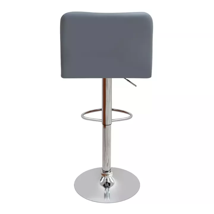 Σκαμπό μπαρ Carmelo Megapap με ρυθμιζόμενο ύψος PU γκρι - βάση χρωμίου 45x42x90/113εκ.