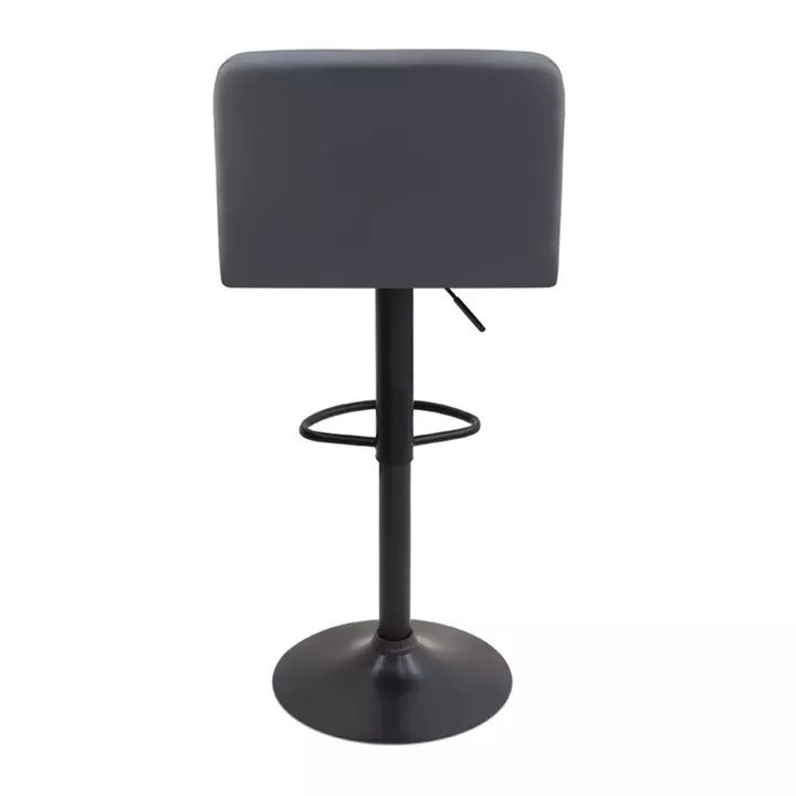 Σκαμπό μπαρ Carmelo Megapap με ρυθμιζόμενο ύψος PU μαύρο - βάση μαύρο ματ 45x42x90/113εκ.