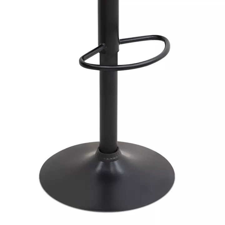 Σκαμπό μπαρ Carmelo Megapap με ρυθμιζόμενο ύψος βελούδο κυπαρισσί - βάση μαύρο ματ 45x42x90/113εκ.