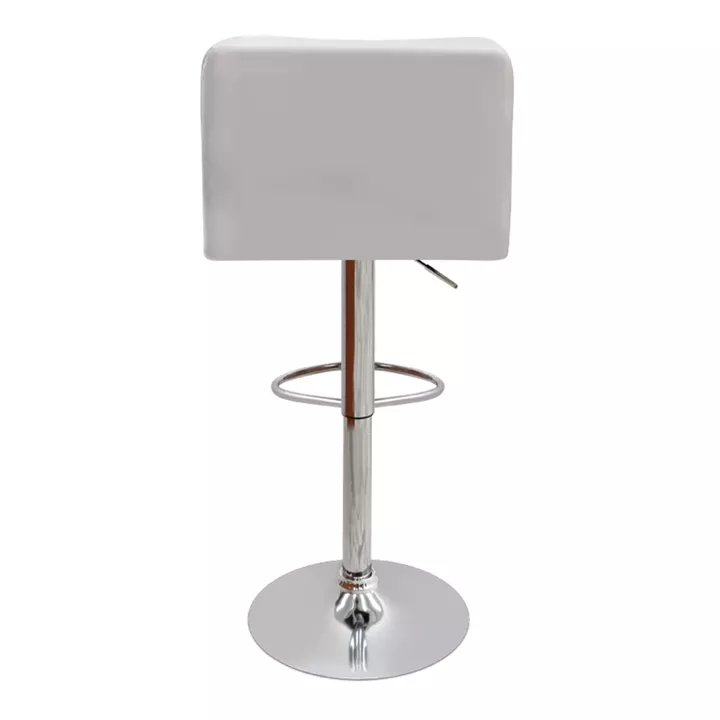 Σκαμπό μπαρ Carmelo Megapap με ρυθμιζόμενο ύψος PU λευκό - βάση χρωμίου 45x42x90/113εκ.