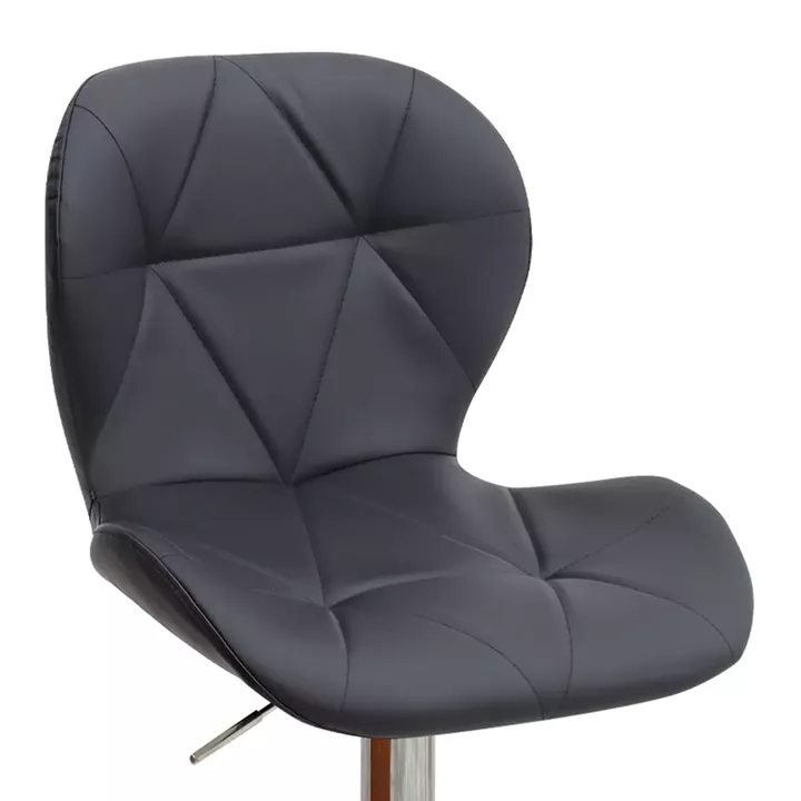 Σκαμπό μπαρ Dolores Megapap με ρυθμιζόμενο ύψος PU μαύρο - βάση χρωμίου 45,5x38x89/109εκ.