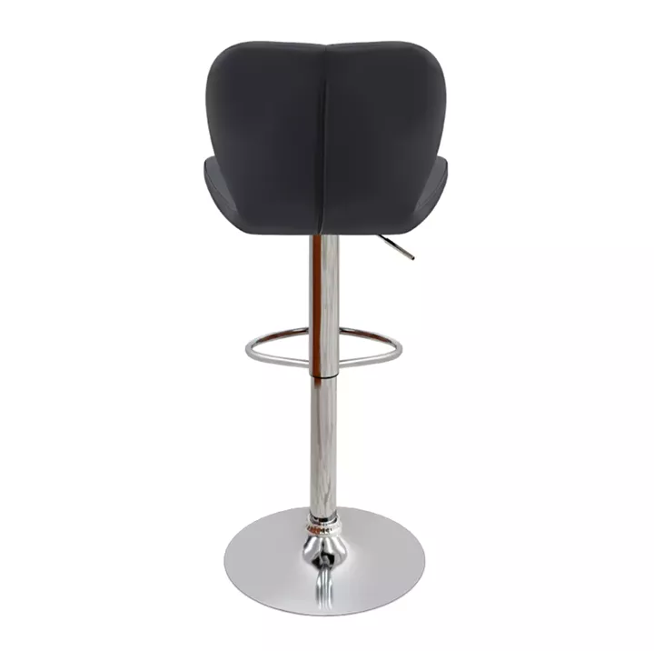 Σκαμπό μπαρ Dolores Megapap με ρυθμιζόμενο ύψος PU μαύρο - βάση χρωμίου 45,5x38x89/109εκ.