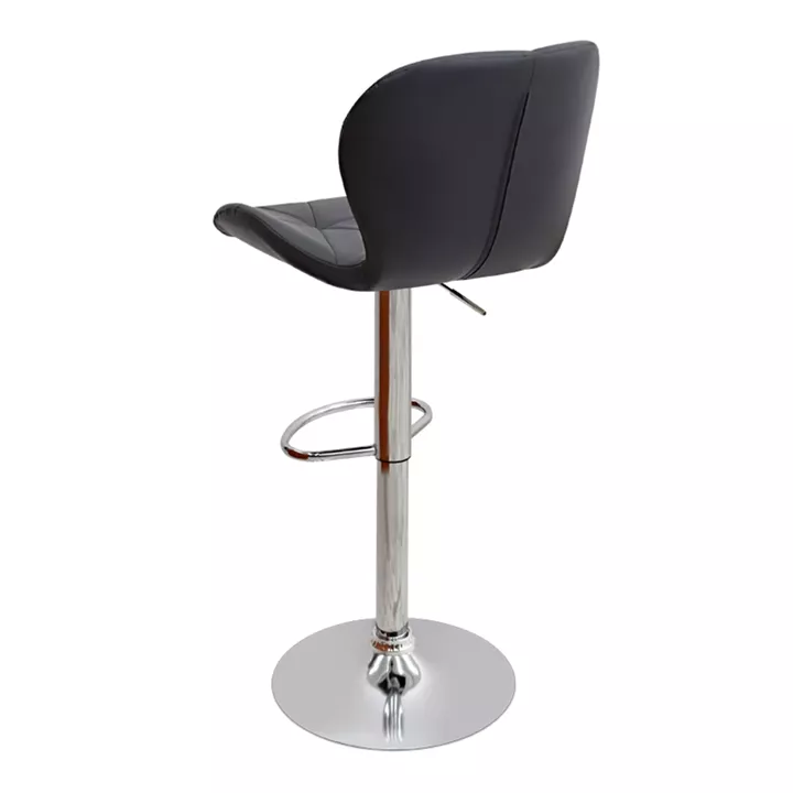 Σκαμπό μπαρ Dolores Megapap με ρυθμιζόμενο ύψος PU μαύρο - βάση χρωμίου 45,5x38x89/109εκ.