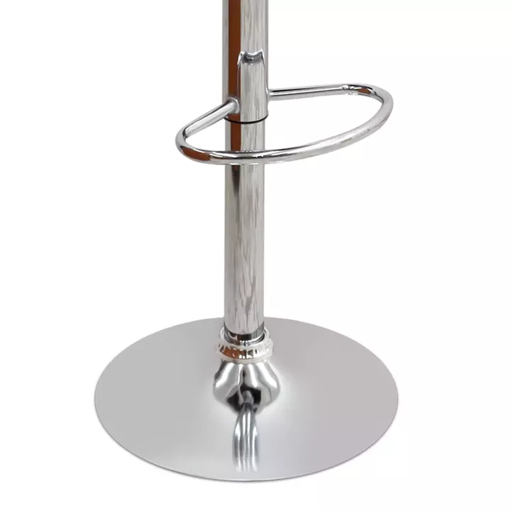 Σκαμπό μπαρ Carmelo Megapap με ρυθμιζόμενο ύψος PU μαύρο - βάση χρωμίου 45x42x90/113εκ.