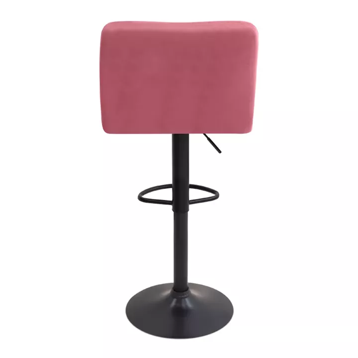 Σκαμπό μπαρ Carmelo Megapap με ρυθμιζόμενο ύψος βελούδο σάπιο μήλο - βάση μαύρο ματ 45x42x90/113εκ.