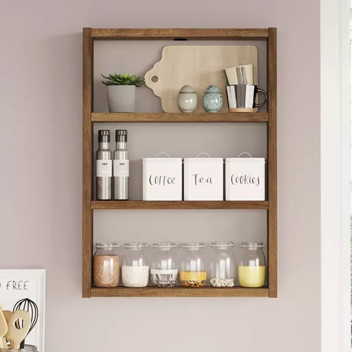 Ραφιέρα τοίχου Prena Megapap χρώμα καρυδί 43,2x9x60εκ.