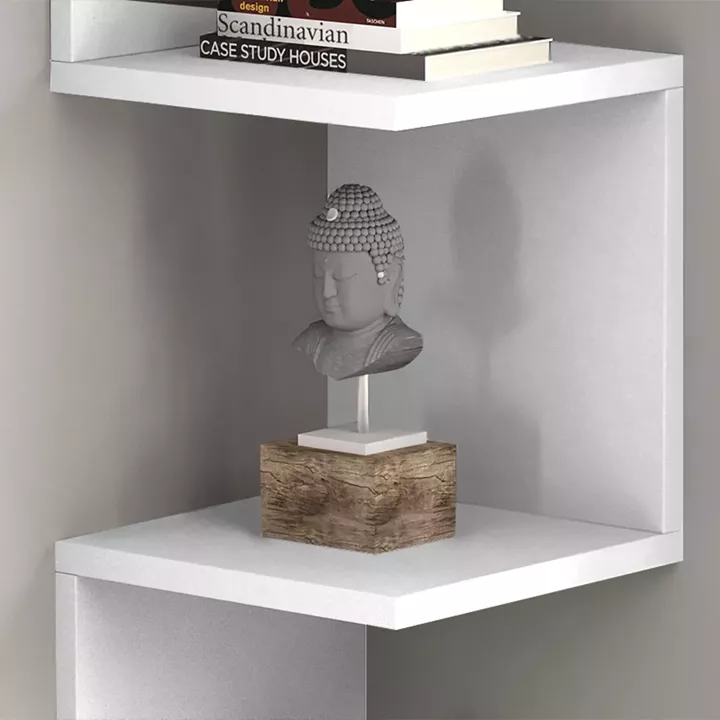 Ραφιέρα τοίχου Zikzak Megapap χρώμα λευκό 25x25x105,4εκ.