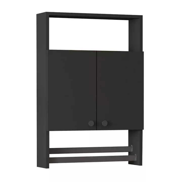 Ντουλάπι μπάνιου επιτοίχιο Ela Megapap χρώμα ανθρακί 60x15x87εκ.