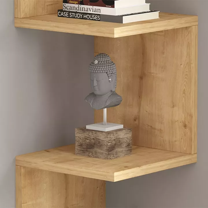 Ραφιέρα τοίχου Zikzak Megapap χρώμα sapphire oak 25x25x105,4εκ.