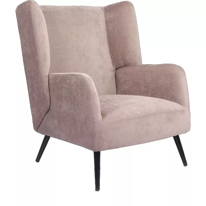 Πολυθρόνα ArteLibre NORA Καφέ Ανοιχτό Ύφασμα/Μέταλλο 100x80x89cm