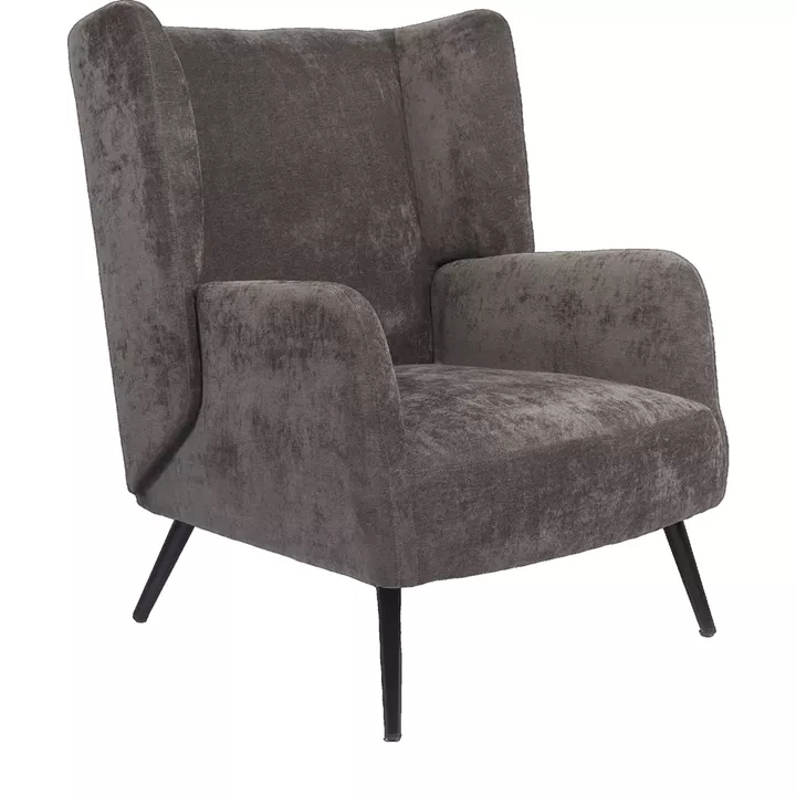 Πολυθρόνα ArteLibre NORA Γκρι Ύφασμα/Μέταλλο 100x80x89cm