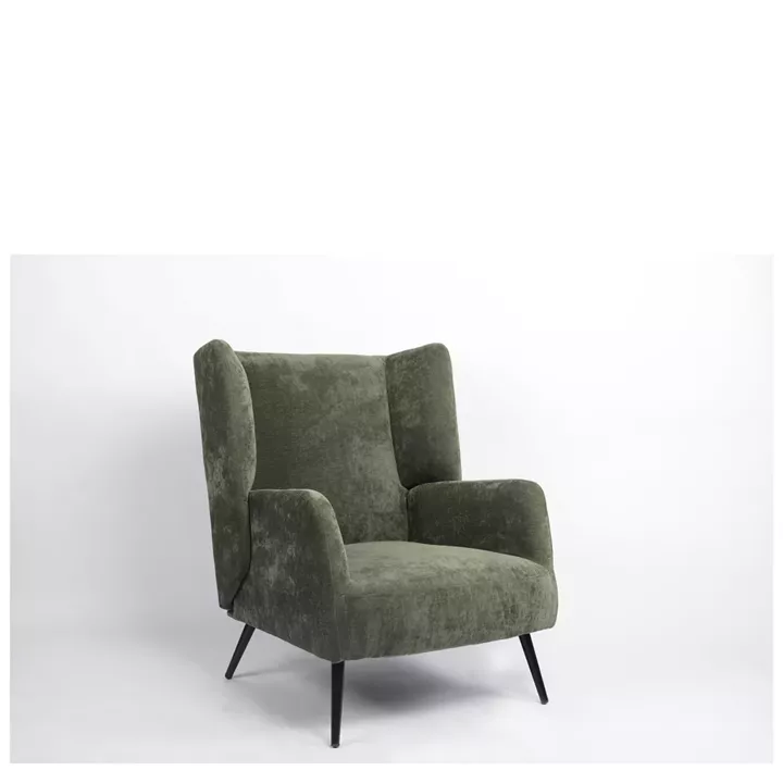 Πολυθρόνα ArteLibre NORA Πράσινο Ύφασμα/Μέταλλο 100x80x89cm