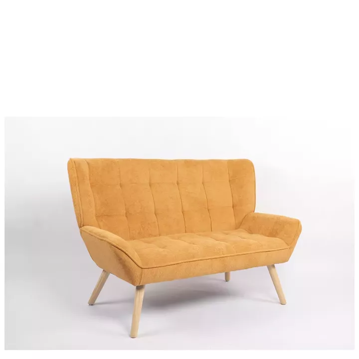 Καναπές ArteLibre NESTO Μουσταρδί Ύφασμα/Ξύλο 86x126x78cm