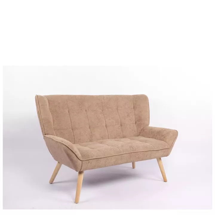 Καναπές ArteLibre NESTO Καφέ Ανοιχτό Ύφασμα/Ξύλο 86x126x78cm