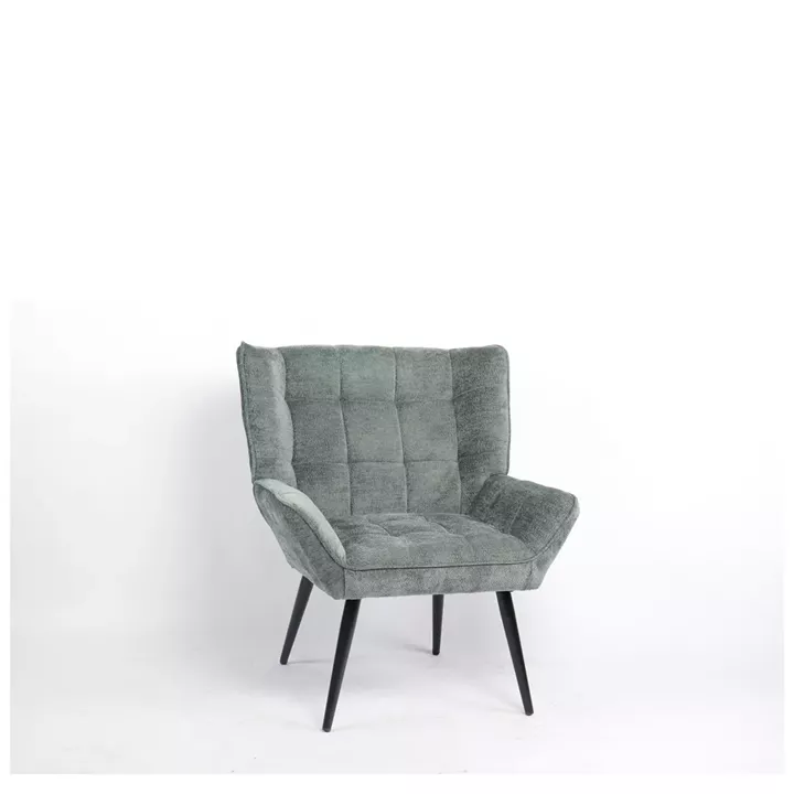 Πολυθρόνα ArteLibre TIVA Πράσινο Ύφασμα Σενίλ/Μέταλλο 84x78x77cm