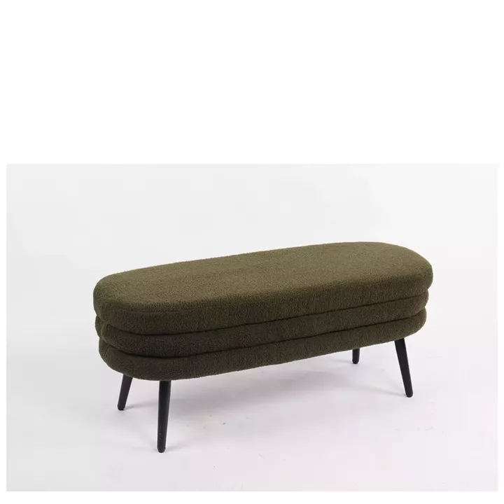 Παγκάκι Ottoman ArteLibre TONDO Πράσινο Ύφασμα Teddy/Μέταλλο 42x112x44cm