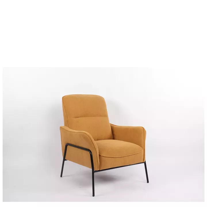 Πολυθρόνα ArteLibre ELAN Πορτοκαλί Ύφασμα Κοτλέ/Μέταλλο 94x77x82cm