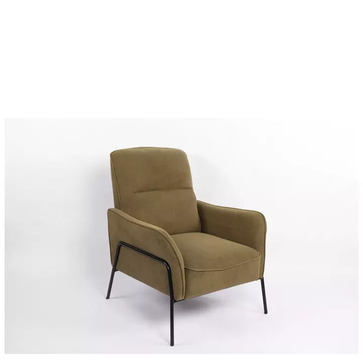 Πολυθρόνα ArteLibre ELAN Πράσινο Ύφασμα Κοτλέ/Μέταλλο 94x77x82cm