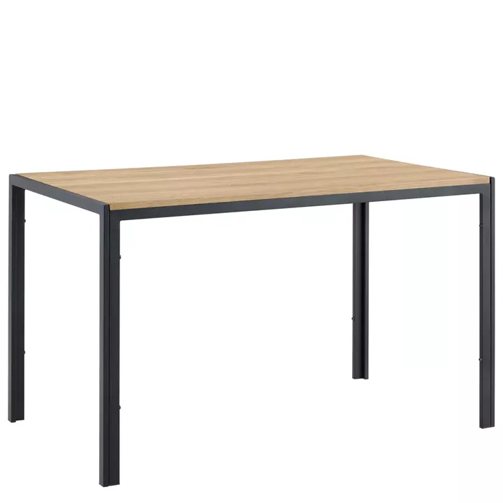 Τραπέζι Τραπεζαρίας ArteLibre CRESTMERE Sonoma/Μαύρο Μέταλλο/Μοριοσανίδα 120x70x75cm