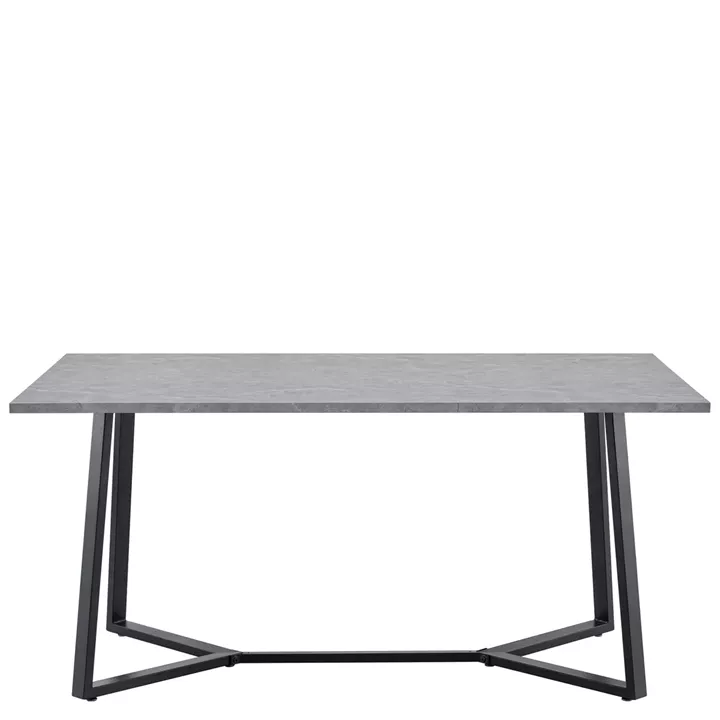 Τραπέζι Τραπεζαρίας ArteLibre DUNSMERE Γκρι Μάρμαρο/Μαύρο Μέταλλο/Μοριοσανίδα 160x90x75cm